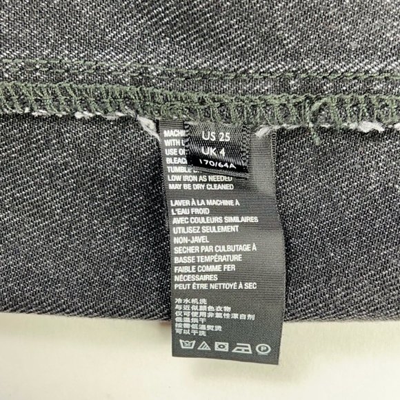 We The Free People Womens Button Up Wrap Skirt Sulphor Black Denim Mini 25 New - Picture 8 of 12